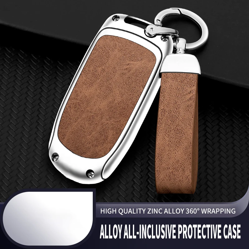 For Fiat Freemont Toro 500L 500X 2016 2017 2018 Zinc Alloy Leather Car Remote Control Key Case Cover Holder Shell Auto Parts