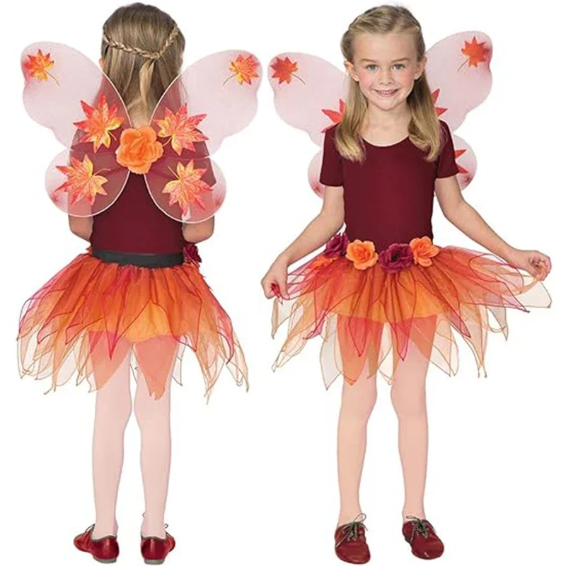 Girls Fairy Costume Bee Costume Kit Ladybug Kids Dress Up Tutu Skirt with Fairy Wings Headband for Birthday Party Set Costume