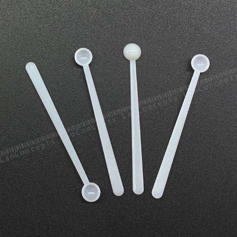 100pcs/lot 0.15ML Micro Plastic Measuring Scoop long handle Lab Spoon Measure Spoons - Free shipping