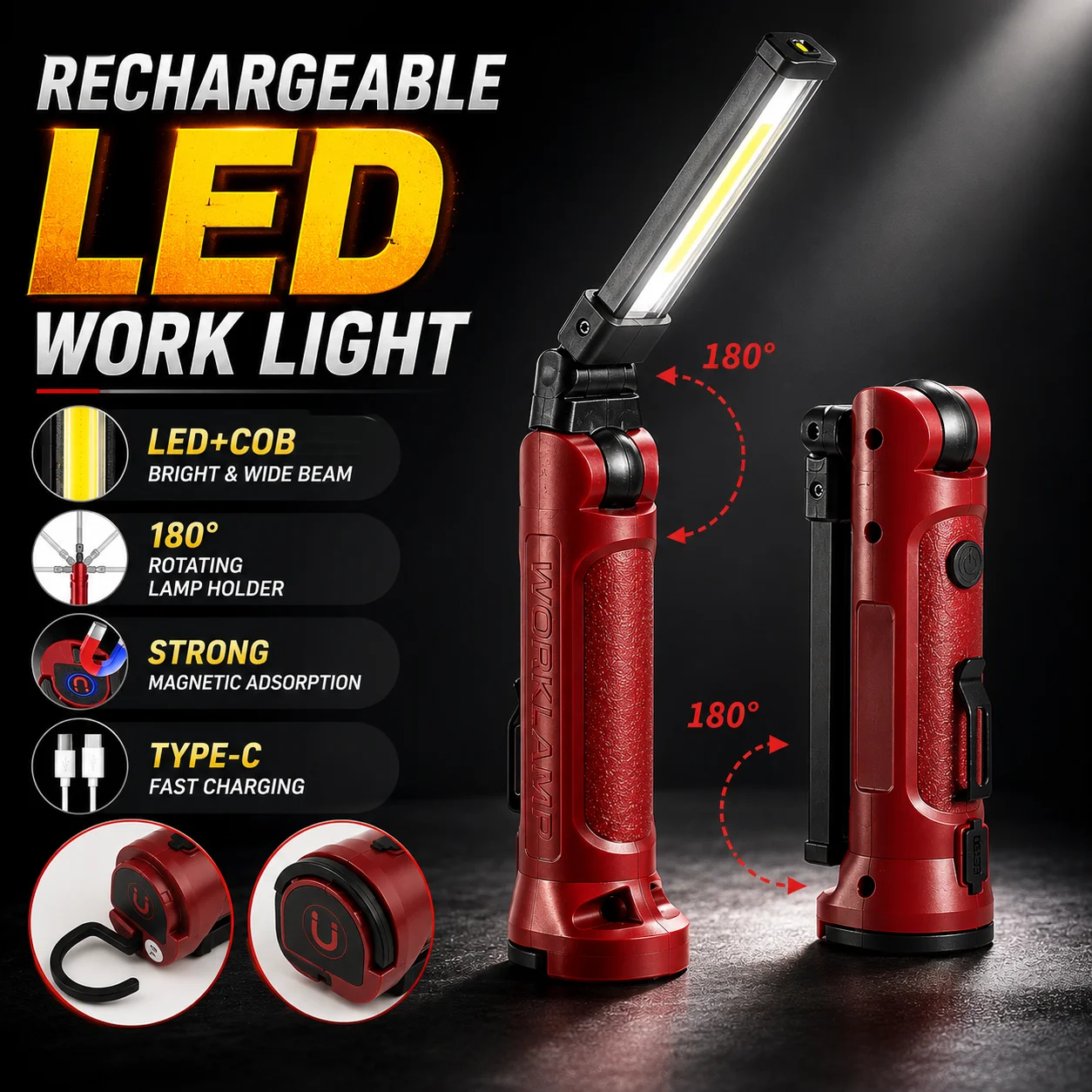 lanterna-de-trabalho-cob-led-com-duplo-eixo-180-°-lanterna-dobravel-com-base-magnetica-e-gancho-recarregavel-a-prova-d'Agua-ip65-para-camping-reparos-em-carros-e-emergencias