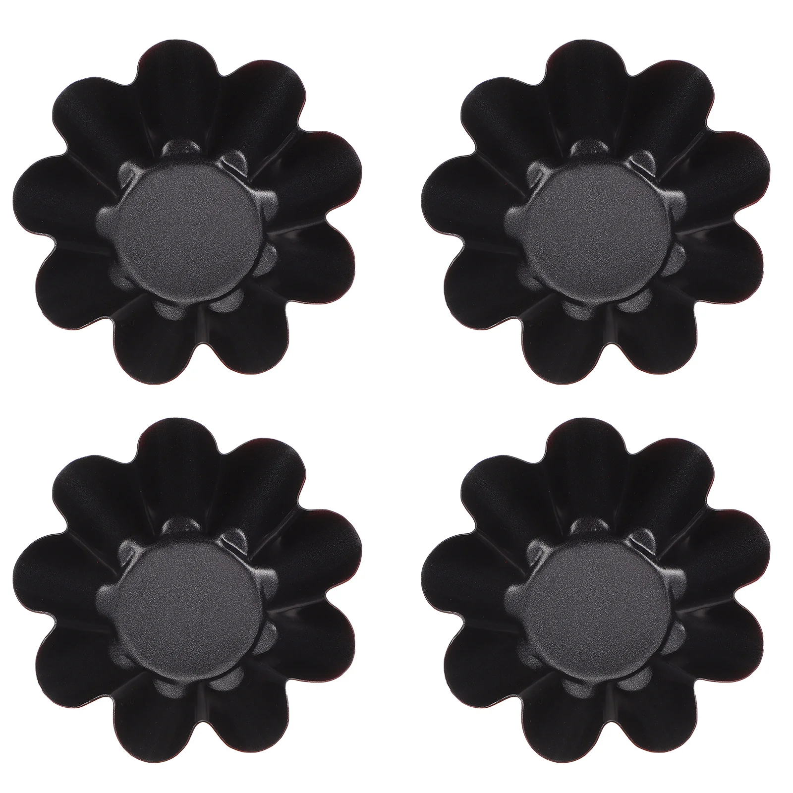 

4 Pcs Flower Shaped Egg Tart Mold Carbon Steel DIY Cake Baking Mini Supplies Uncoated