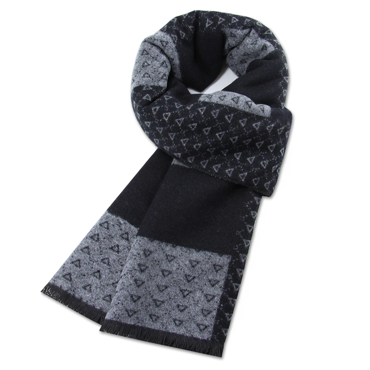 

Classic Plaid Men Scarfs Winter Warm Cashmere Soft Scarf For Men Casual Business Neckerchief Black Gray Silk Scarves