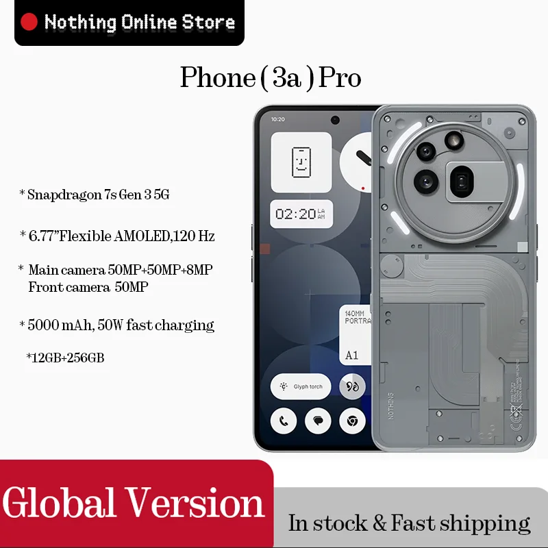 �y�Z�[�����zNothing Phone (3a) Pro 12GB 256GB 6.77�C���` AMOLED Snapdragon 7s Gen 3 5G