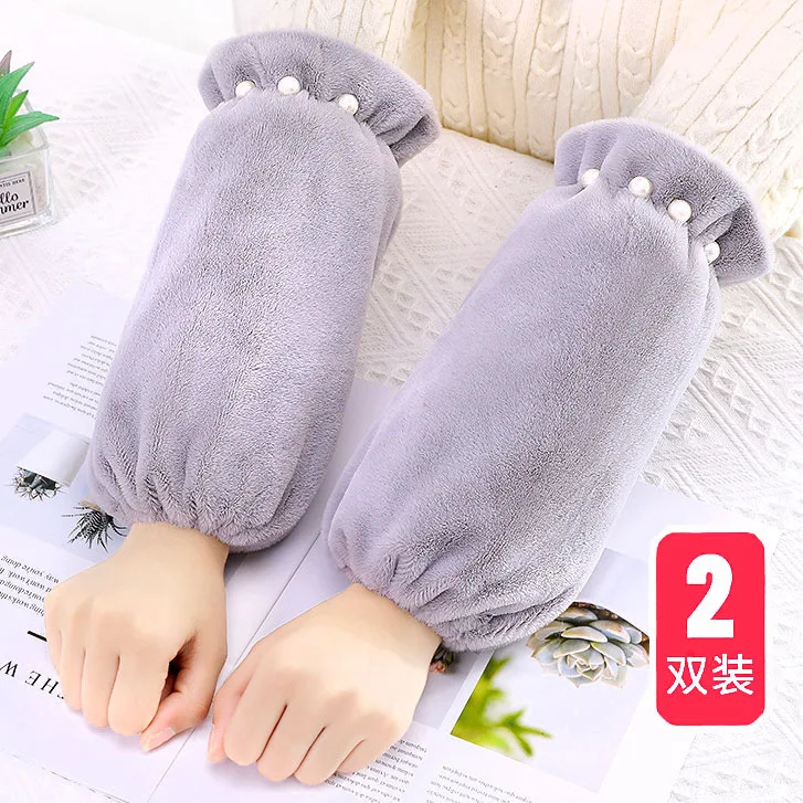 

Женские зимние флисовые нарукавники — стиль «Белый кролик», грязеотталкивающие, длинные и короткие, для работы