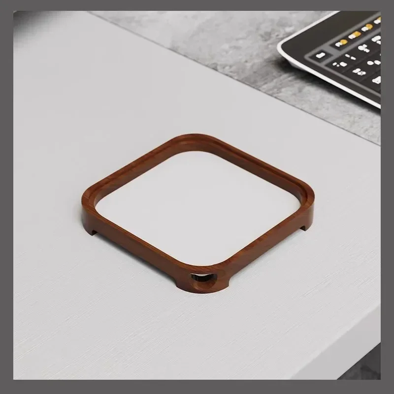 Support en bois massif anti-poussière pour Mac Mini M4, trou de bouton d'alimentation, base en noyer, hôte Apple 2024