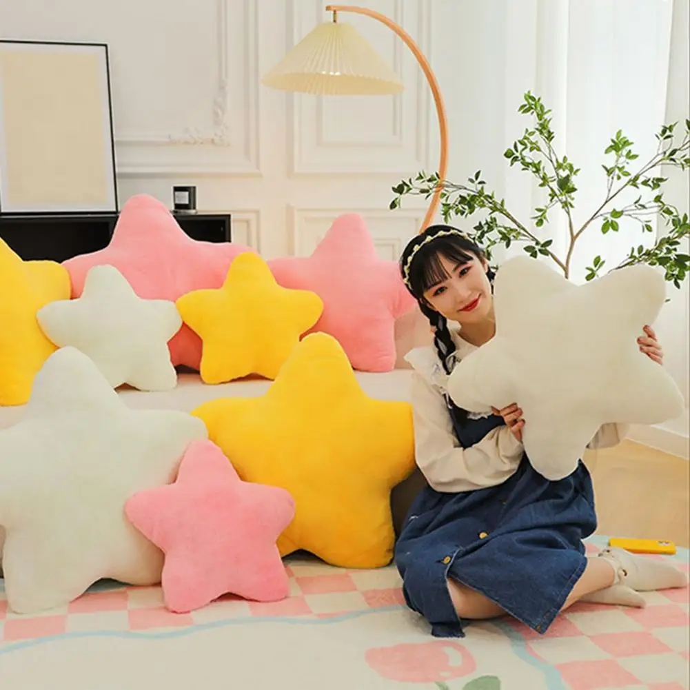 Pink Star Pillow Soft Fluffy Star Pillow for Sofa Bed Decoration Cute Pentagram Shape Stuffed Toy Gift for Girlfriend Kids Cute