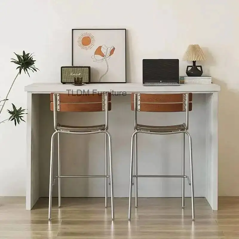 

Light Luxury Nordic Bar Chairs Retro Design Island High Backrest Adults Chairs Unique Relaxing Minimalist Muebles Bar Furniture