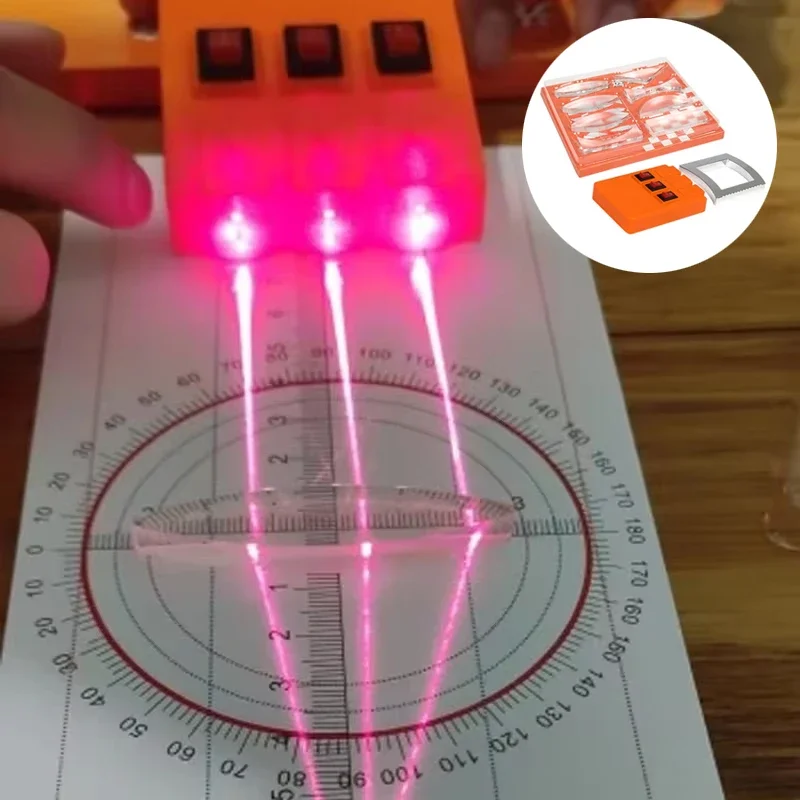 Geometric Optics Experiment Set Optical Lens Kit Convex Concave Lens Light Refract Reflect Physics Teaching Kid Science Gift