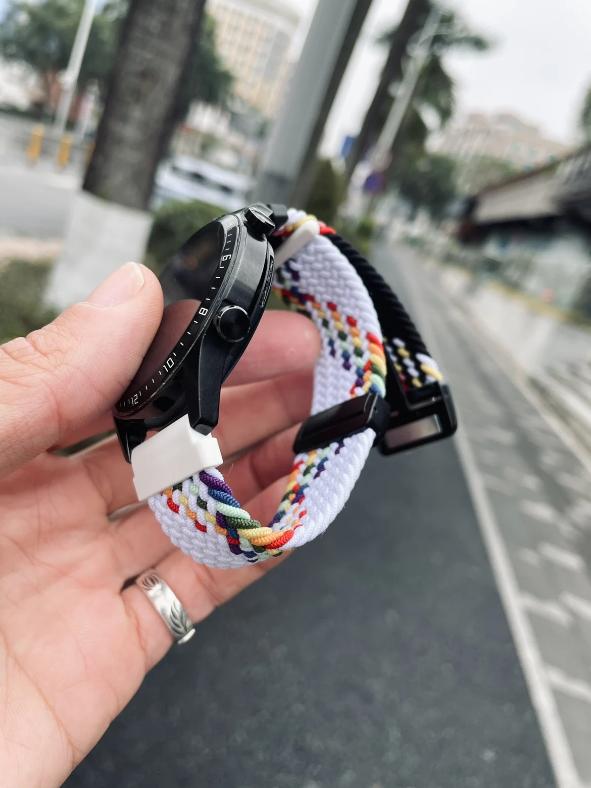 Kaker tejido a juego de colores adecuado para Huawei watch GT4 correa GT3pro Xiaomi oppo hebilla magnética watch3 tide