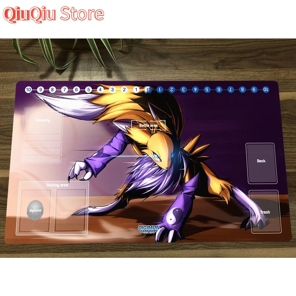 

Digimon Duel Playmat Renamon Trading Card Game Mat DTCG CCG Mat Rubber Mouse Pad Desk Pad TCG Play Mat