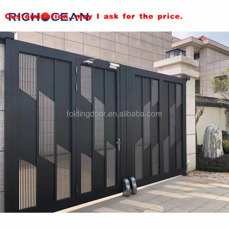 custom.Custom Designed Single Door Powder Coated Aluminum Retractable Automatic Opening Outdoor Fence