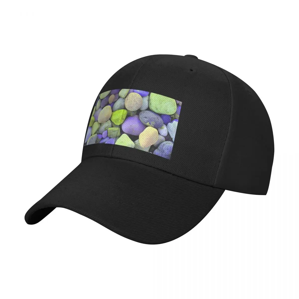 

Green And Purple Space Pebbles, Digitally Altered Photograph Of Pebbles Baseball Cap custom Hat Sports Cap Hats Woman Men's