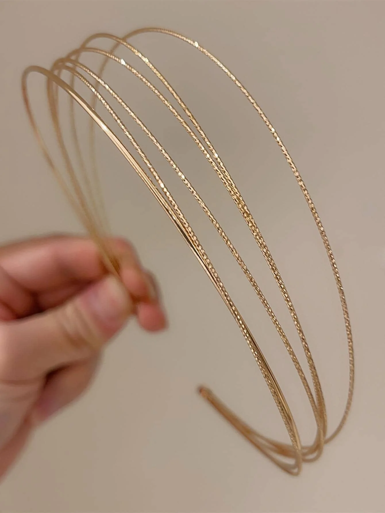 

1 Set Of 5pcs Fine Wire Metal Headbands, Minimalist European & American Design Aesthetic Hairpins For Outings, Parties, Daily Street Style Hairband Hair Hoop Hair Accessories Head Accessories