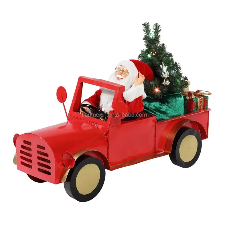 

160cm custom animation electric Santa Claus truck music Christmas decorations holiday statues animation Christmas toys