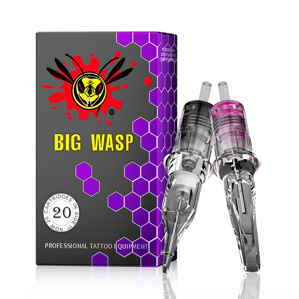 

Иглы для татуировок BIGWASP Clear Shell, профессиональные стерилизованные одноразовые картриджные иглы, подходят для татуировок и перманентного макияжа, 20 шт./упаковка