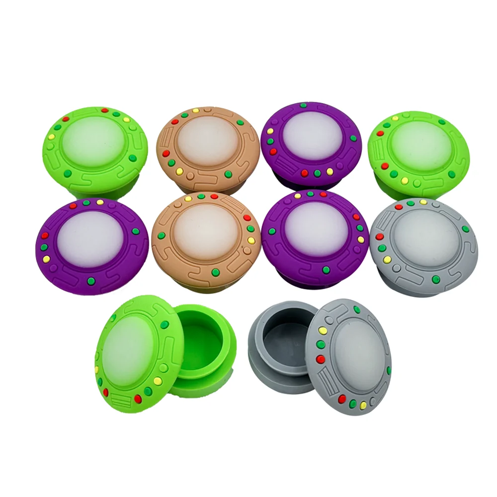 UFO Jar Wax Case 5ml Storage Box Bottles Fluorescent Silicone Container Organization Man‘s ’Gift