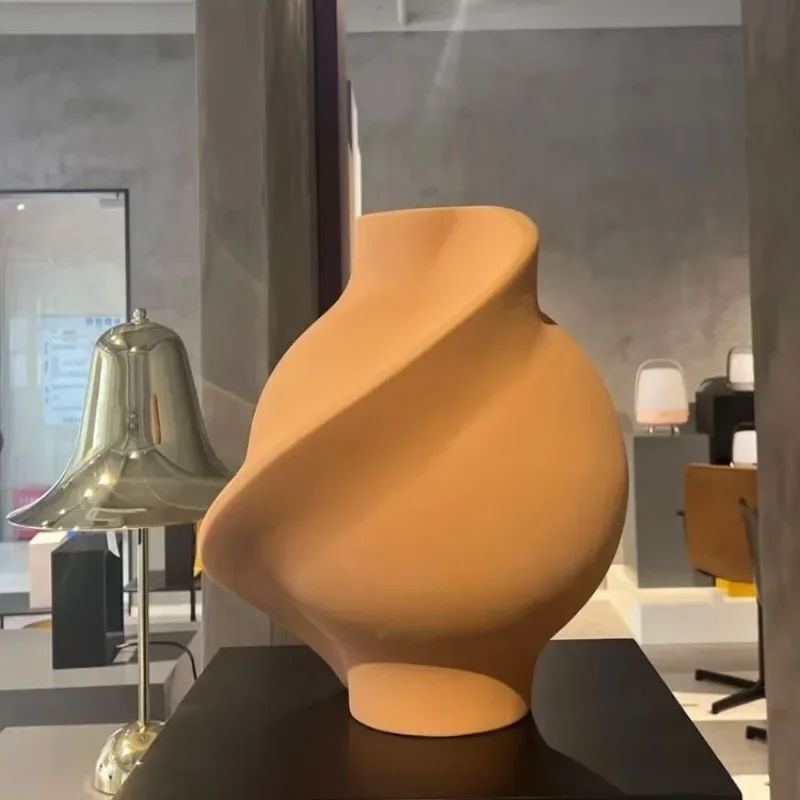 Modern art white handmade vase ornament, model house villa porch hotel simple home accessories soft decoration