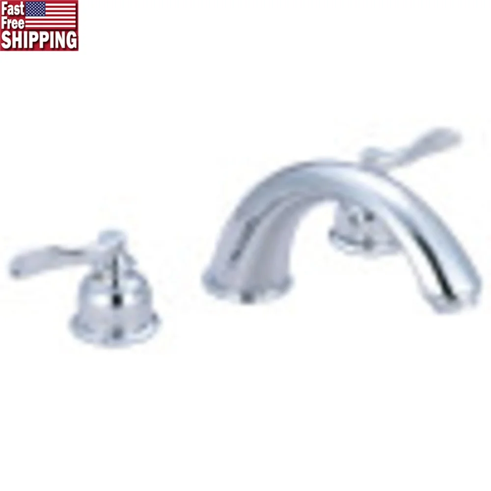 

Полированный хромированный римский смеситель для ванны, твердая латунь, конструкция, двухручная скорость расхода воды, 7 галлонов в минуту, безмойный картридж, соответствующий