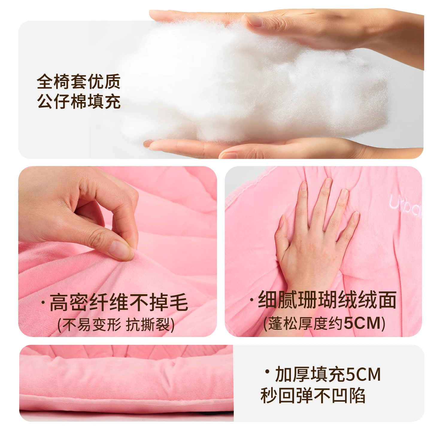 Outdoor folding  campingnew shell cotton enlarged portable moon chair thick steel pipe