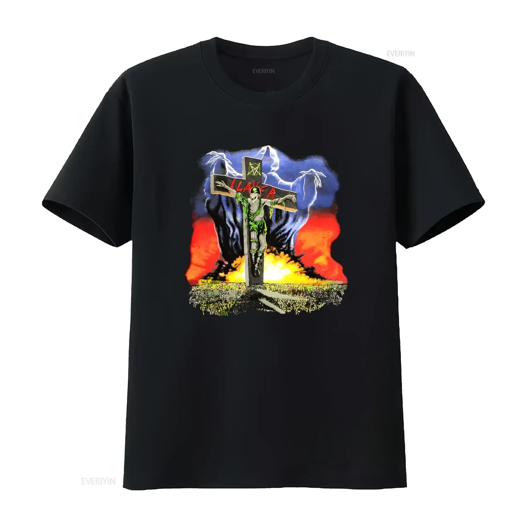 SLAYER 1990 Vintage European Campaign Tour Print T Shirt vintage Washed streetwear fashion Stretched Comfortable Unisex graphic