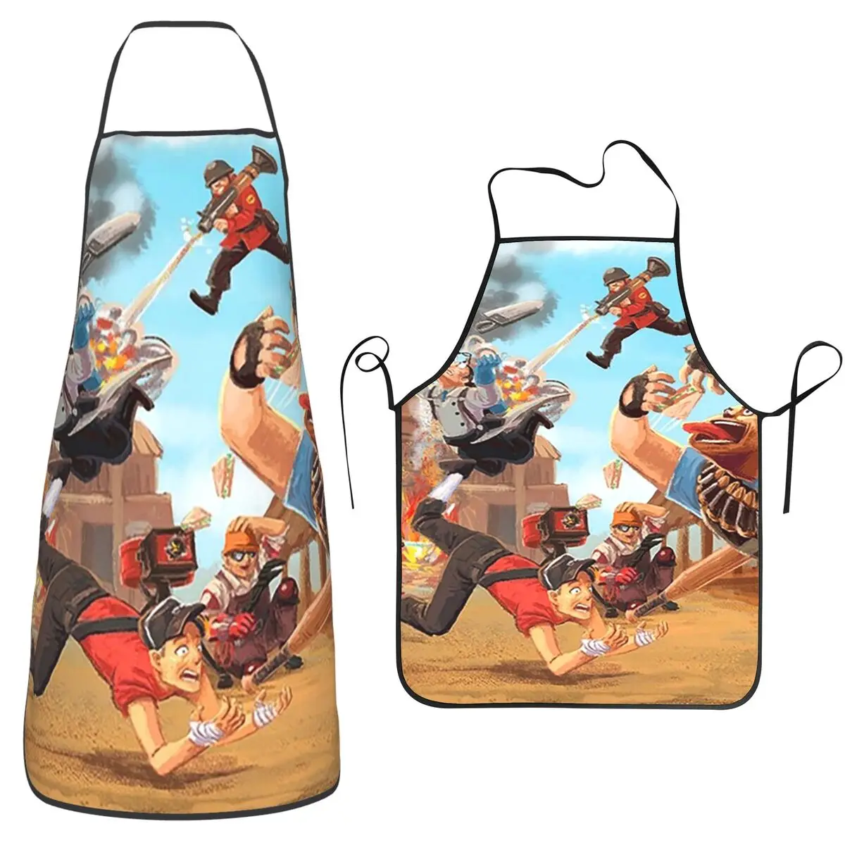 

Фартук Team Fortress 2, красный против синего цвета, стол для шеф-повара, приготовления пищи, выпечки, водонепроницаемый нагрудник, кухонный сарафан для уборки для женщин и мужчин, садоводства