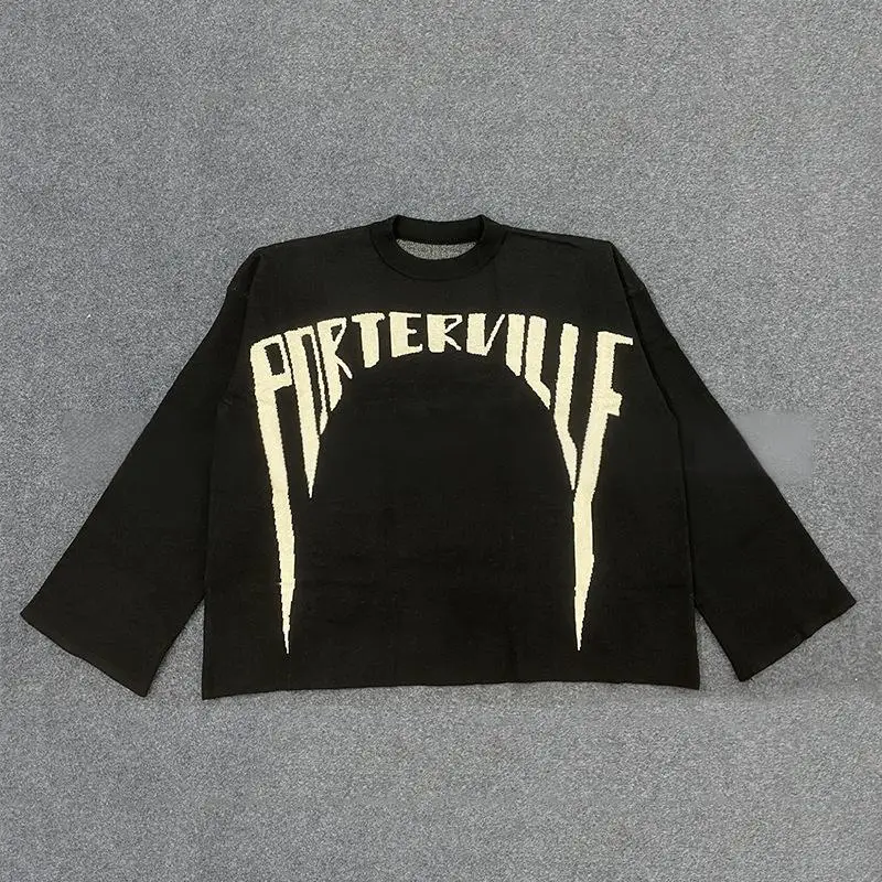 2025 autumn and winter street style loose pullover sweater, casual and warm letter knitted sweater, men's and women's tops