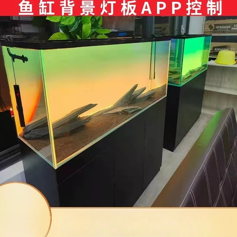 Acrylic Fish Tank Backdrop RGB Colourful Gradient Luminous APP Control Aquarium Background Decoration Can Be Customised Size