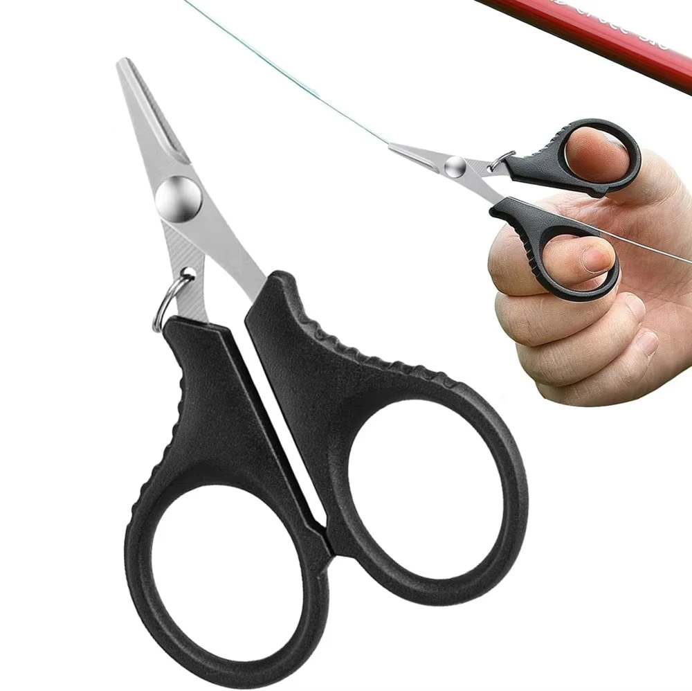 1pc Stainless Steel Fishing Scissor Plier Multifunction Portable Fishing Scissor For Cutting PE Braid Line Cutter Plies