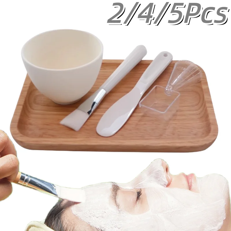 2/4/5개입 페이셜 브러쉬 마스크 볼 스푼 세트 마스크 브러쉬 바 믹싱 도구 DIY 뷰티 도구 여성 얼굴 도구 스킨케어 메이크업 용품