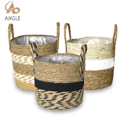 Versatile Fancy Natural Flower Pot Wicker Planter Basket: All - in - One Bamboo Seagrass Storage Solution for Home, Garden, Toys