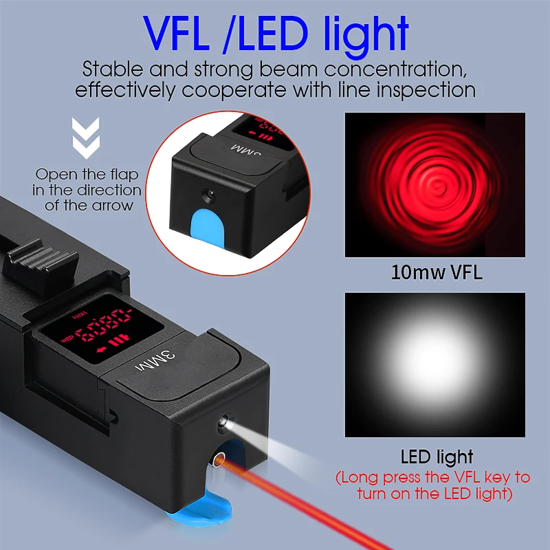 High Quality Optical Fiber Identifier with LED and 10mw Visual Fault Locator Optic Fiber Testing Tool 800-1700Nm