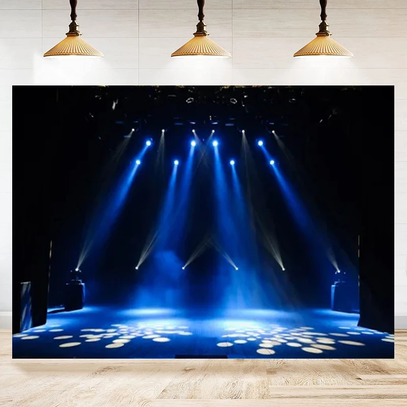 Stage Concert Photography Backdrop Night Show Entertainment Disco Party Club Spotlight Lights Background Portrait Photo Booth