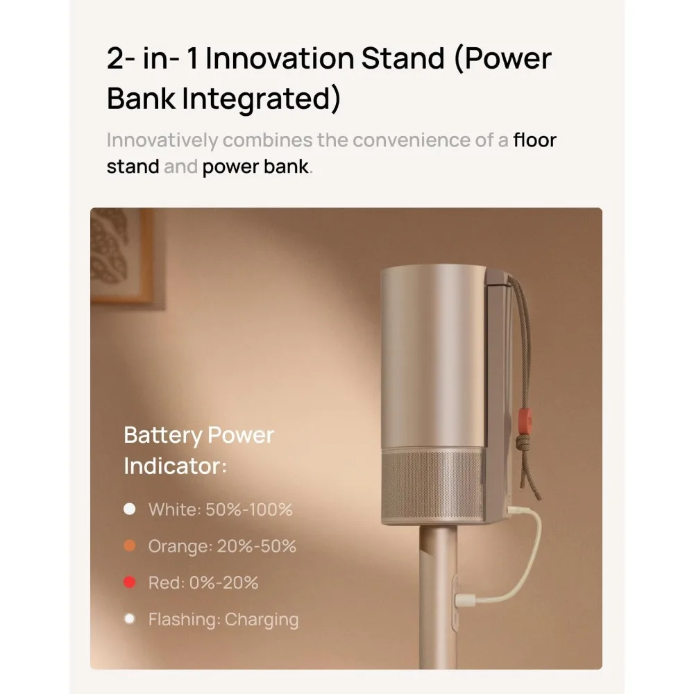 

PowerBase Stand for MoGo 3 Pro Projector, Power Bank Integrated, 20000 mAh Large Capacity Battery