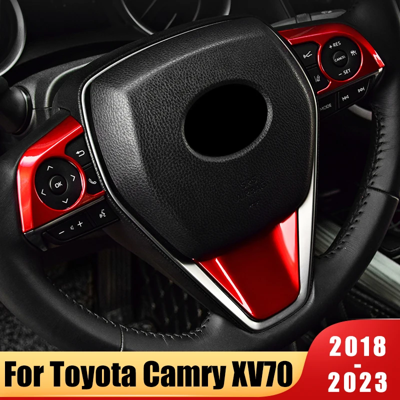 

For Toyota Camry XV70 8th 2018 2019 2020 2021 2022 2023 Auto Car Steering Wheel Panel Cover Trim Sticker ABS Carbon Accessories