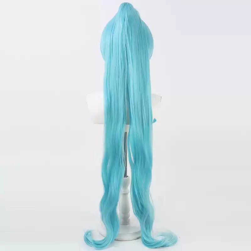 فوتاري وا جميلة علاج علاج فونتين Sawaizumi Chiyu شعر مستعار تأثيري 100 سنتيمتر الأزرق ذيل حصان مقاومة للحرارة الشعر الاصطناعية