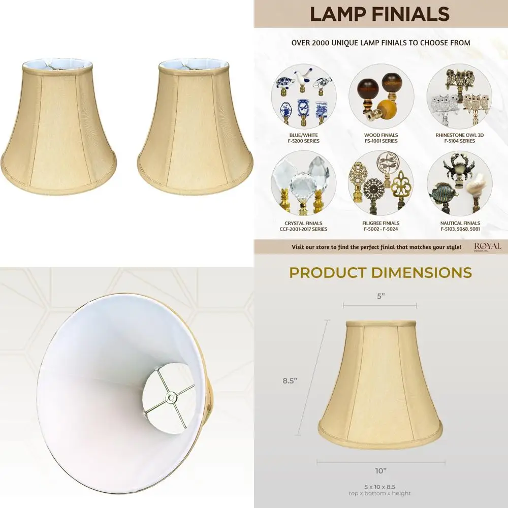 

Базовые абажуры True Bell с античной золотой отделкой, 2 шт., 5x10x8,5 дюймов, набор из двух предметов для домашнего декора