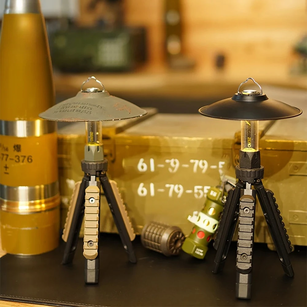 Tactical Tripod & Bracket Set - Durable Outdoor Camping Light with Military-Grade Stand & Adjustable Bracket for Hiking, Camping