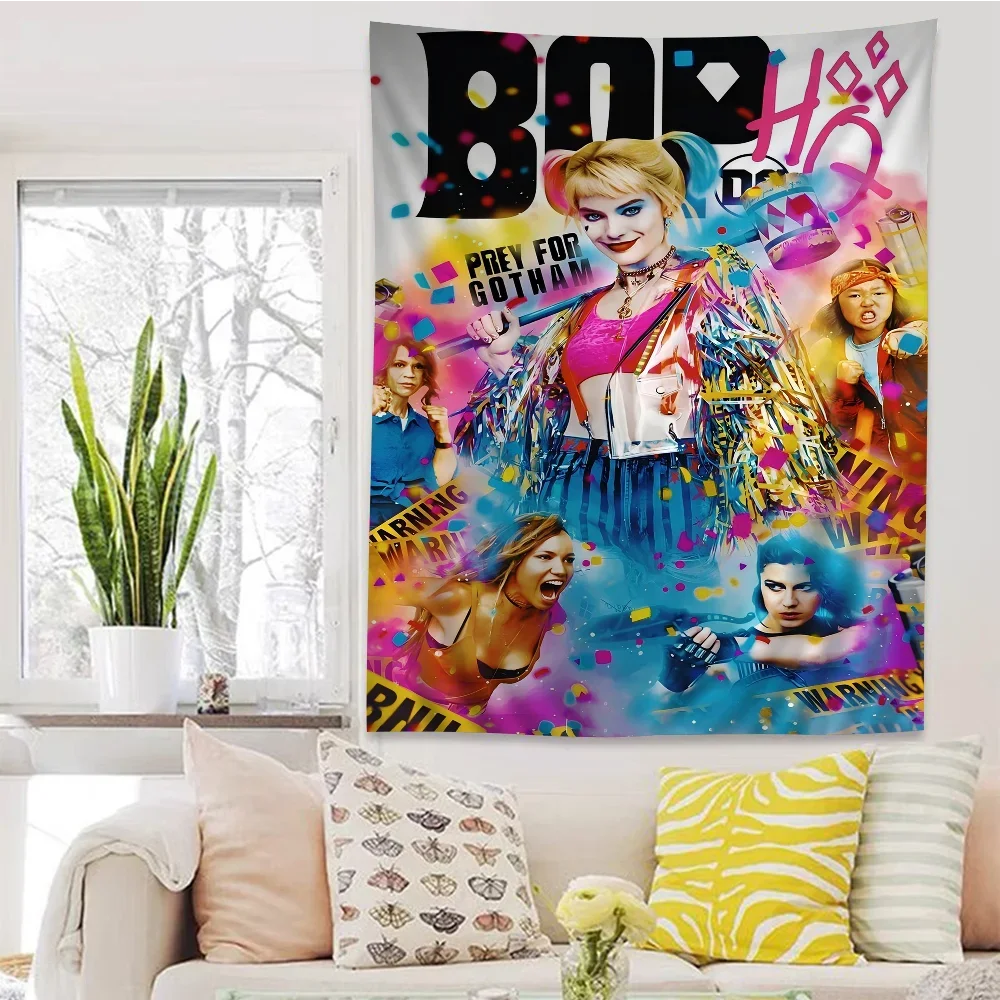 H-harley كول Q-quinn فيلم أنيمي نسيج معلق التارو الهبي جدار السجاد النوم ديكور المنزل