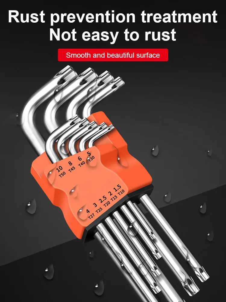 9 قطعة توركس ستار وجع أطقم مجموعة مفاتيح ألين مسدس عرافة رئيس مفاتيح المفك مجموعة مزدوجة نهاية L نوع ستار مفك أدوات إصلاح اليد