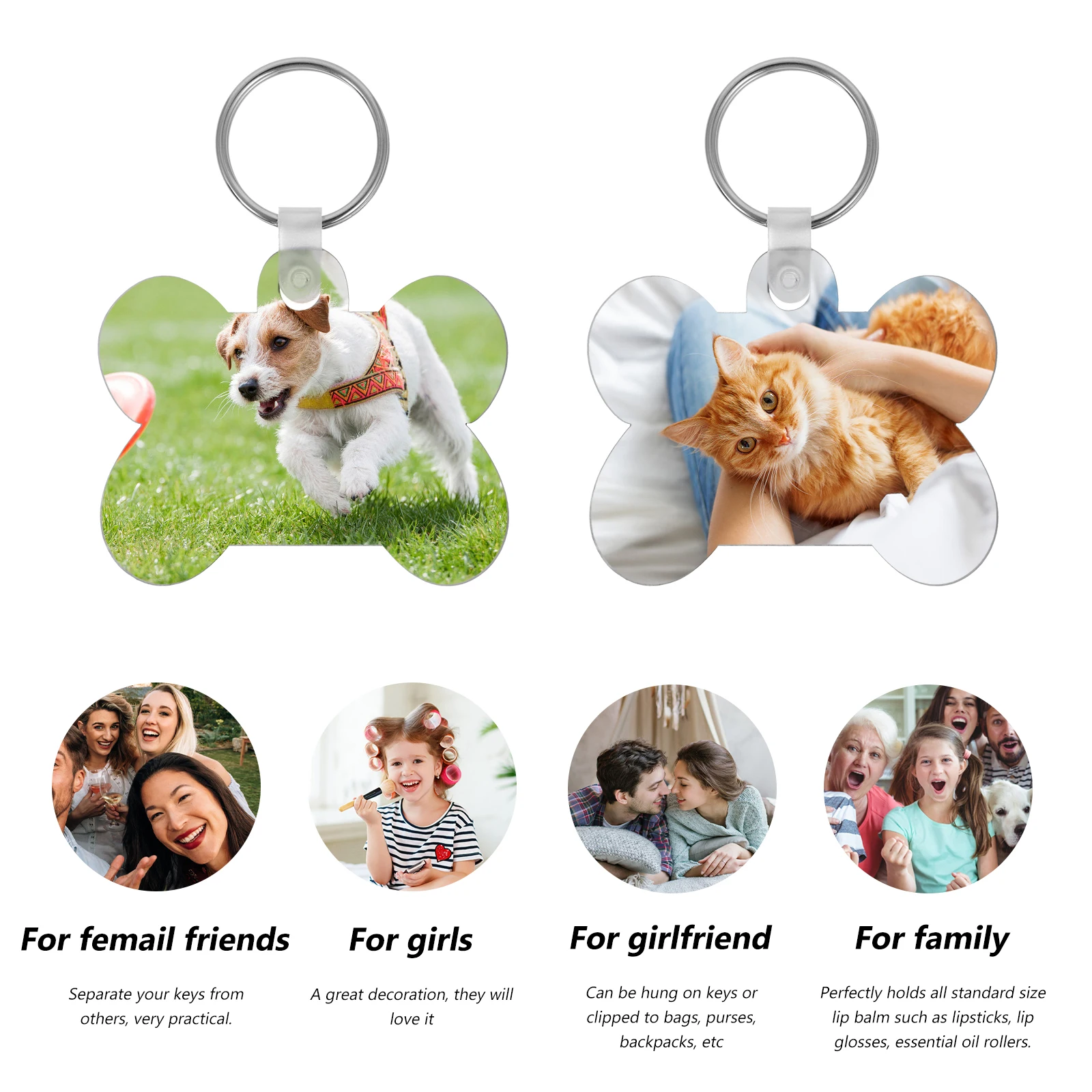 

24pcs Keychain Accessories DIY Sublimation Heat Transfer Blank Key Ring Custom Jewelry Parts H made Craft Supplies
