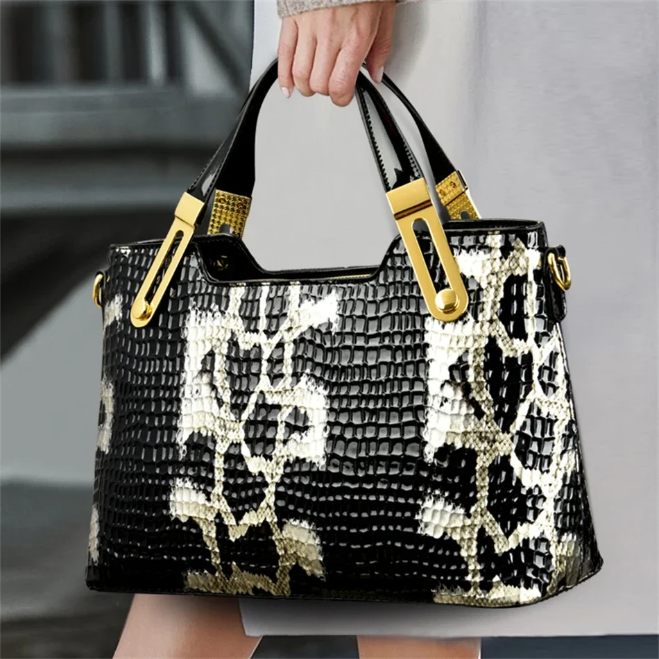 Tendência da moda nobre bolsa feminina python padrão de luxo senhoras festa bolsa e bolsa elegante festa casamento casual tote 2024