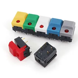 10Pcs PB86-A1 6Pin With LED Momentary SPDT Square Push Button Tact Switch for Stage Equipment Control