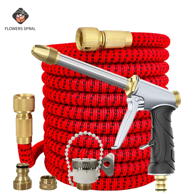 

New Direct Gardening Hose High Pressure Household Car Wash Water Gun Telescopic Hose Hose Garden Cleaning Watering Sprinkler Set