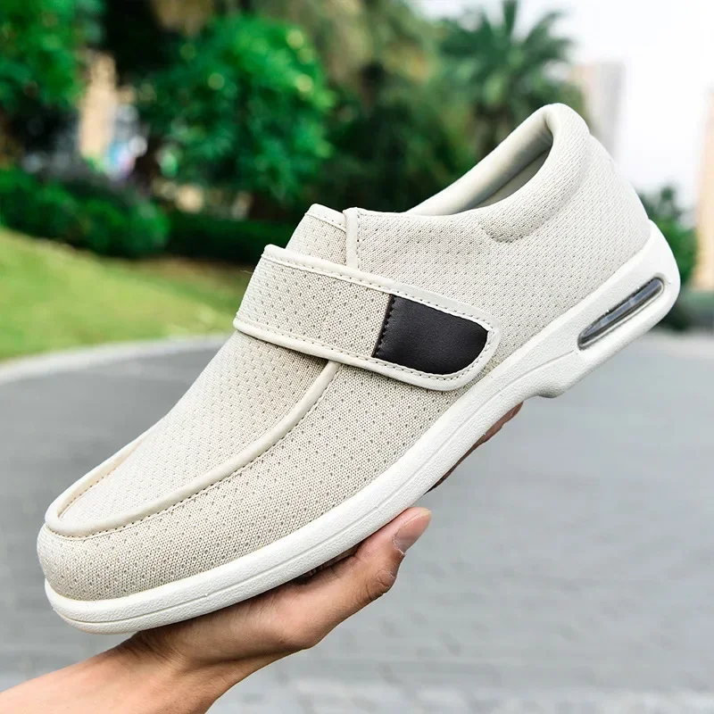 Men Women Comfortable Diabetic Shoes Adjustable Elastic Sneaker Non Slip Casual Couple Shoes Air Cushion Wide Feet Swollen Shoe