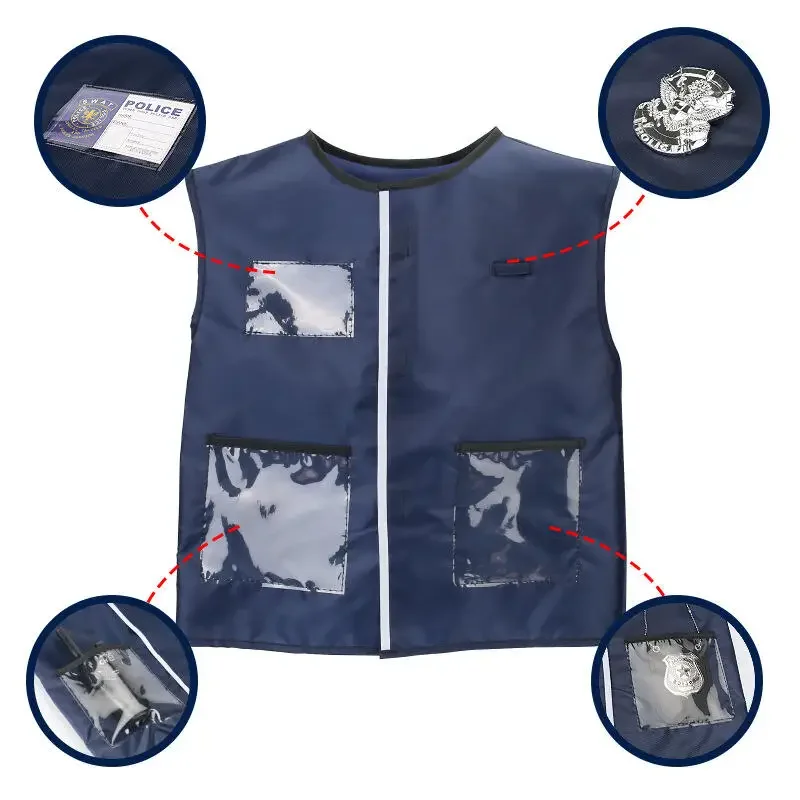 SN55Police Costumi Cosplay per Ragazzi Ragazze, Giocattoli della Polizia, Poliziotto, Bussola, Fischio, Distintivo della Polizia, Oggetti di Scena per Costumi di Carnevale, H$@1w