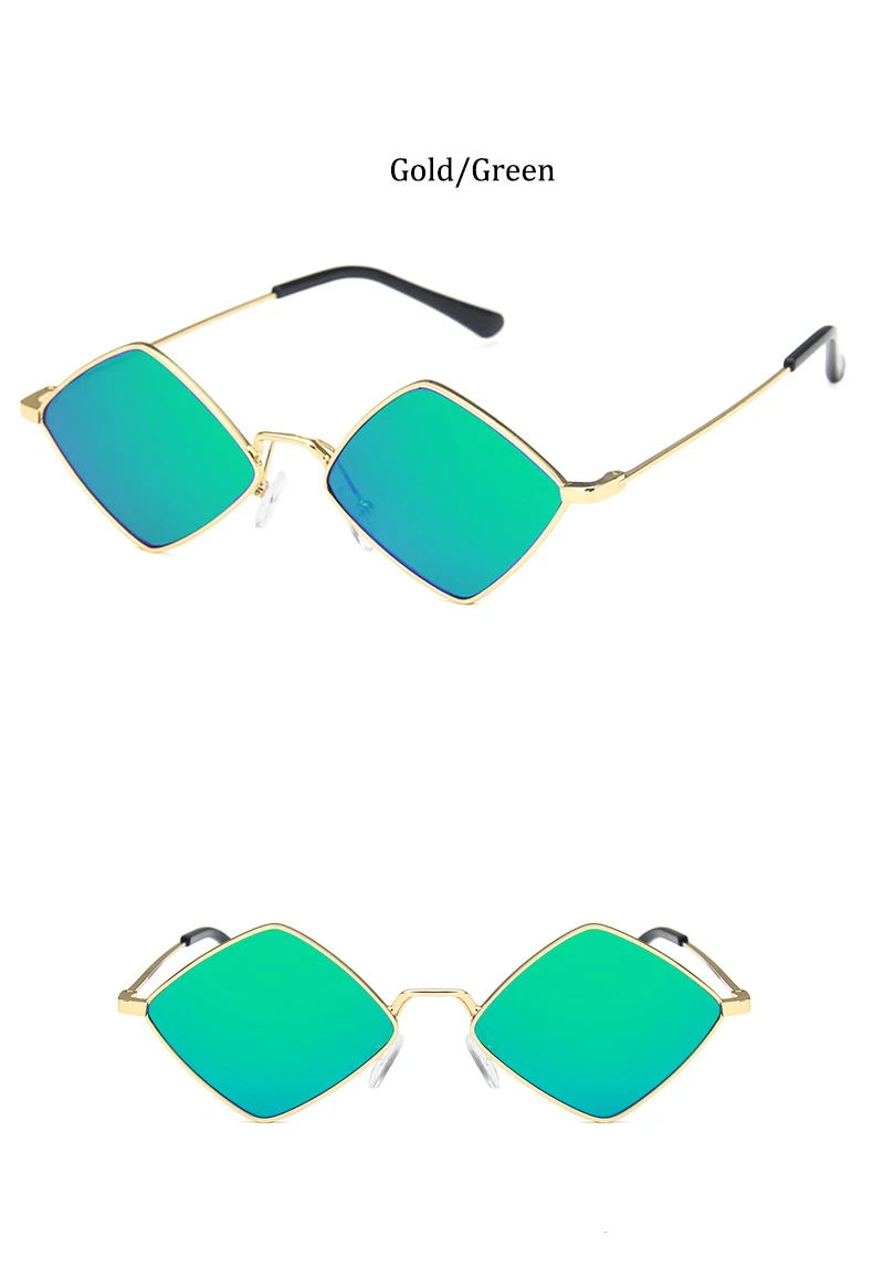 Hipster Polygon Damen-Sonnenbrille Unregelmäßiger Vintage-Rahmen Kleine Rhombus-Form Damen-Sonnenbrille Retro Legierung Brillen Schwarz – Detail 15