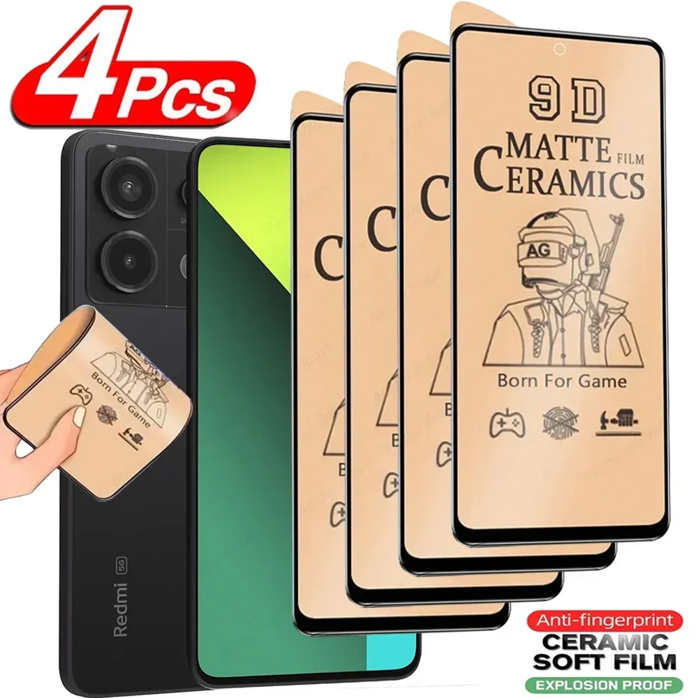 

Матовая керамическая пленка для Xiaomi Redmi Note 13 12 11 12s 10 8 9s Pro, защитная пленка для экрана Redmi Note 13 12 Pro Plus, зеркальная пленка, 4 шт.