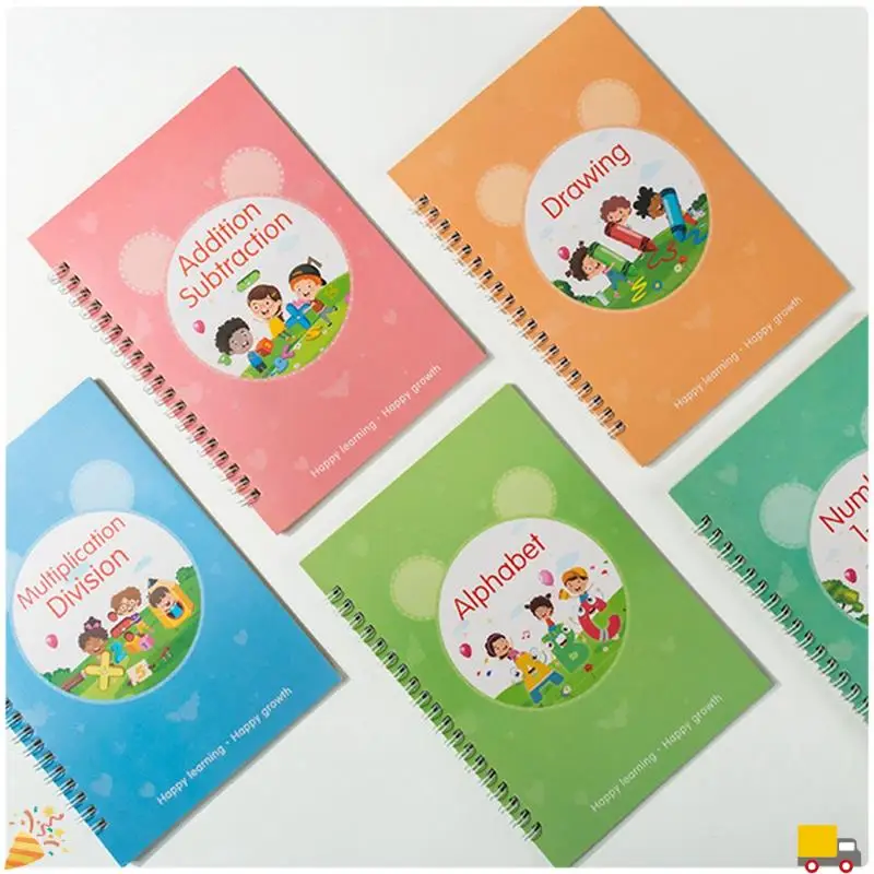 

Reusable Grooved Writing Exercise Book Copybook To Improve Children's Handwriting Skills Ink Practice Ages 3-8 Years Old