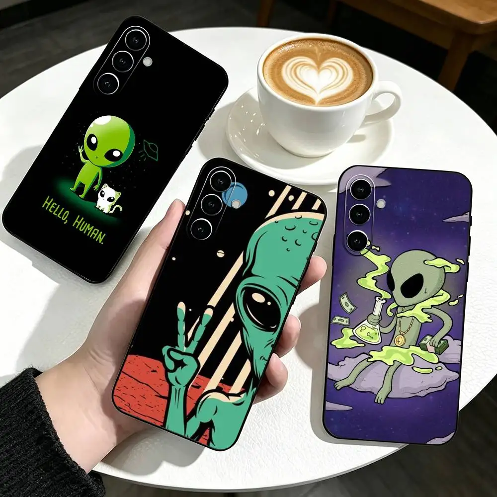 Funny UFOs   Phone Case For Samsung Galaxy A73,A72,A71,A70,A53,A52,A51,Soft Silicone Black Cover