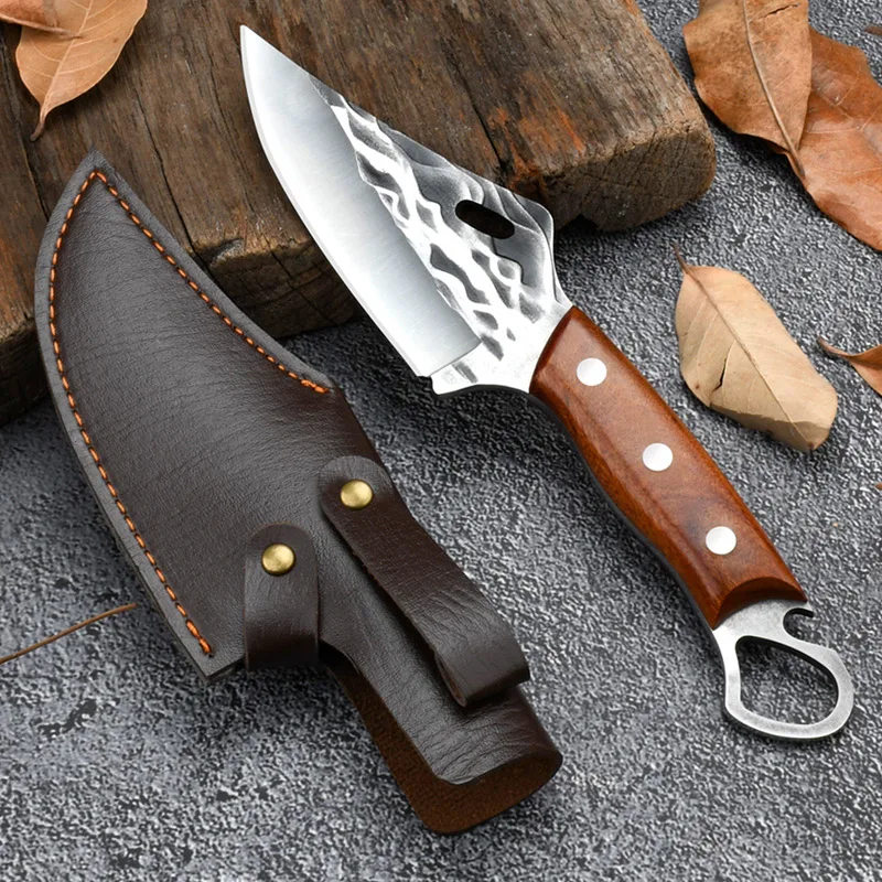 1PC stainless steel boning knife Carving knife Wooden handle small kitchen knife cutting point super sharp knife